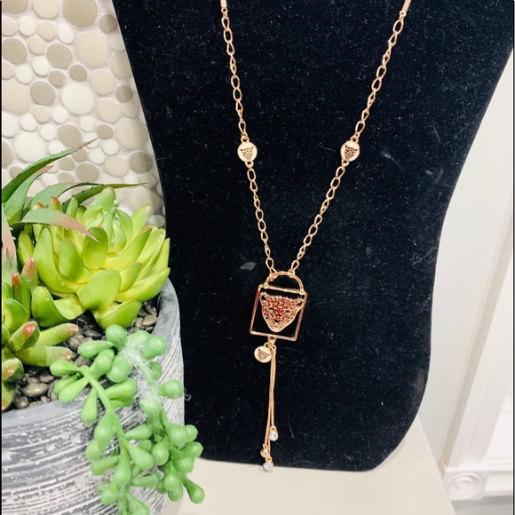 Leopard Lariat & Rhinestones Necklace - Picture 4 of 4